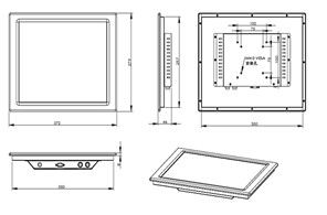 IP65 15 インチ産業タッチスクリーン パネルディスプレイ 埋め込み/壁掛け