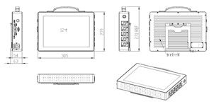 12.1 扇風機のない産業用ディスプレイモニター アルミ合金 携帯型産業用コンピュータ